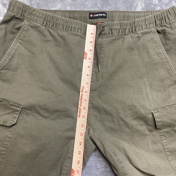 Air Walk Cargo Pants Men’s Size 2XL Green Elastic Waist Cuffed Pants Skater - Picture 4 of 11